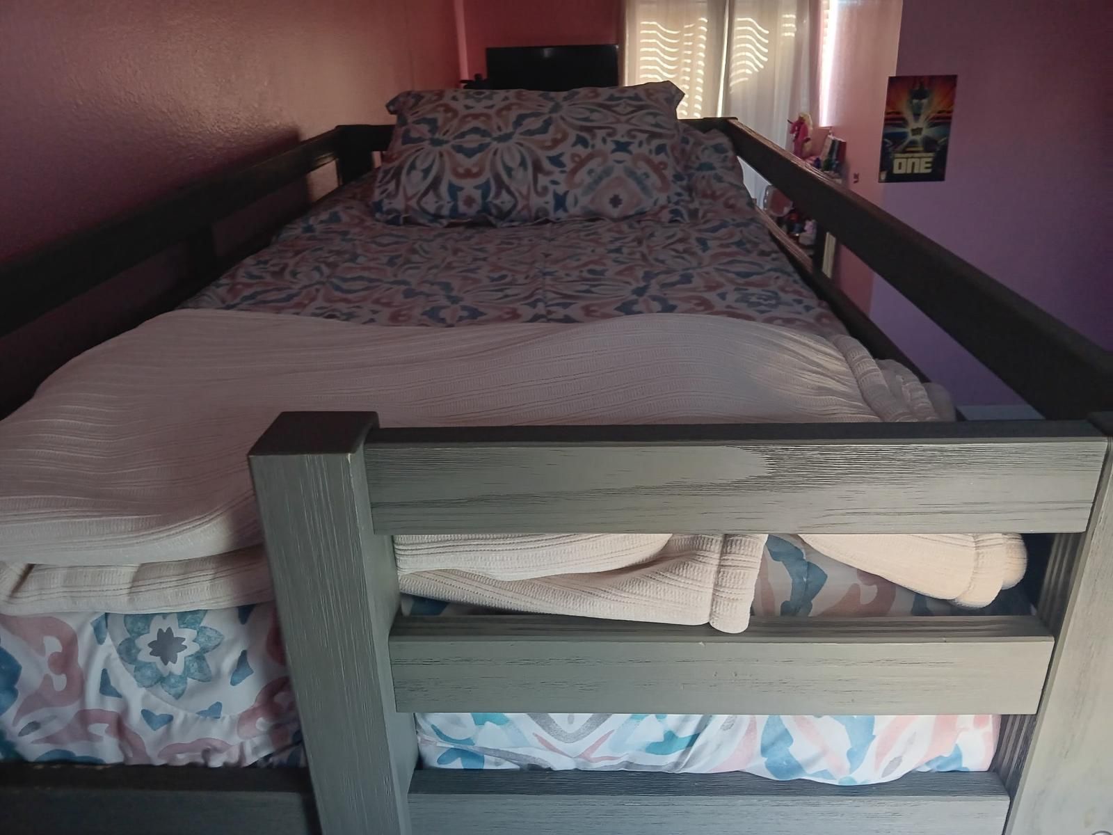 gray bunk beds