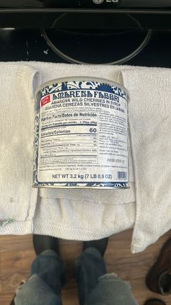 AMARENA Wild Cherries In Syrup. 7LB Can Has Dent 