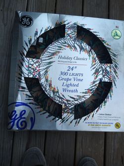 GE Holiday Classics 24" Grape Vine Lighted Wreath