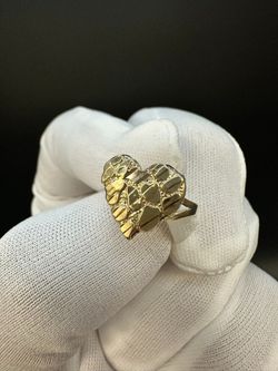 NUGGET HEART RING 10KT #35013