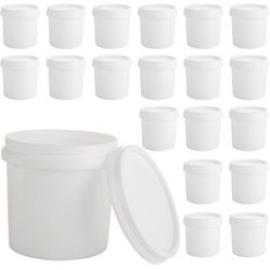 20 Pack Paint Buckets for Painting Empty Paint Cans Quart Plastic Paint Containers with Lids 2 Pint Plastic Paint Can 1/4 Gallon Paint Pail Small Pain
