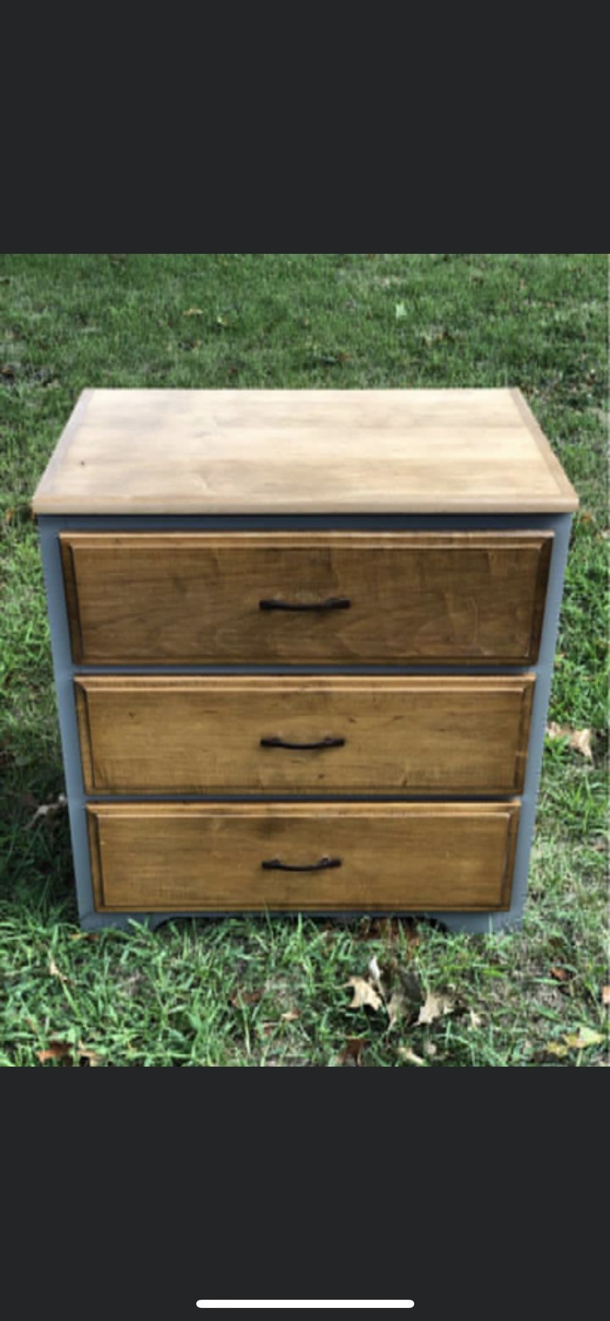 Small refinished 3 Drawer Dresser