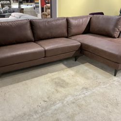 New Chaise/sofa suede fabric upholstered brown