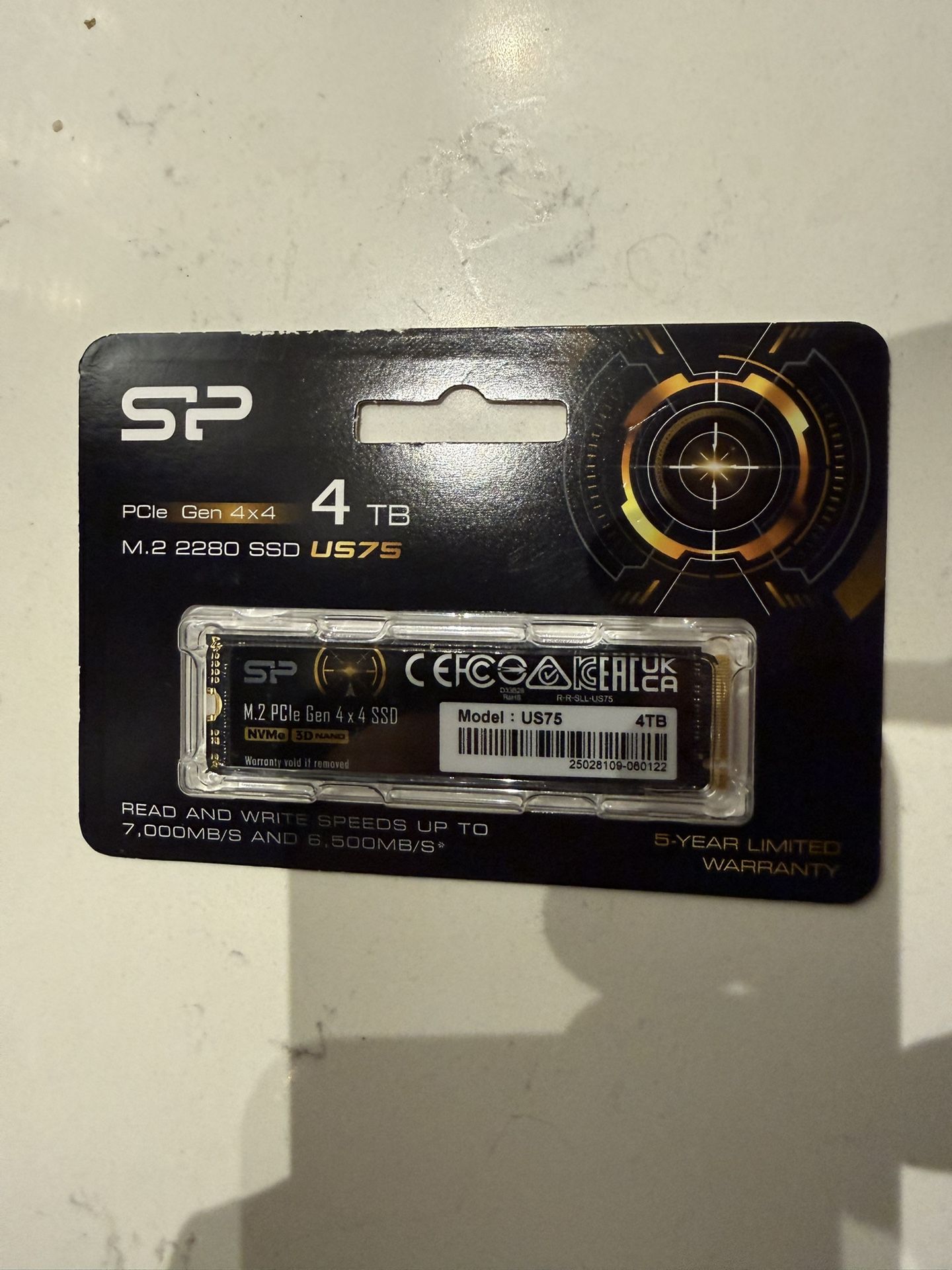 Silicon Power 4TB US75 Nvme PCIe Gen4 M.2 2280 SSD R/W Up to 7,000/6,500 MB/s, Compatible with PlayStation 5 (SP04KGBP44US7505)