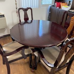 Round Dining Table And Two Chairs As Shown In Photos