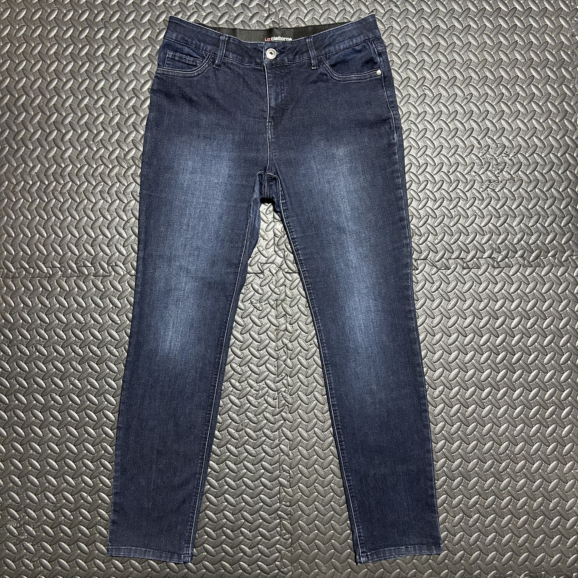 Liz Claiborne Jeans Sara Slim Leg Mid Rise Denim Dark Wash Casual Women’s 10