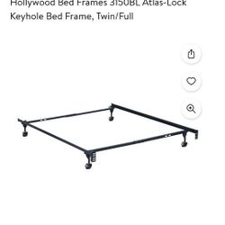 Metal Bed Frame Twin/Full Adjustable With Rollers *NEW In Box!*