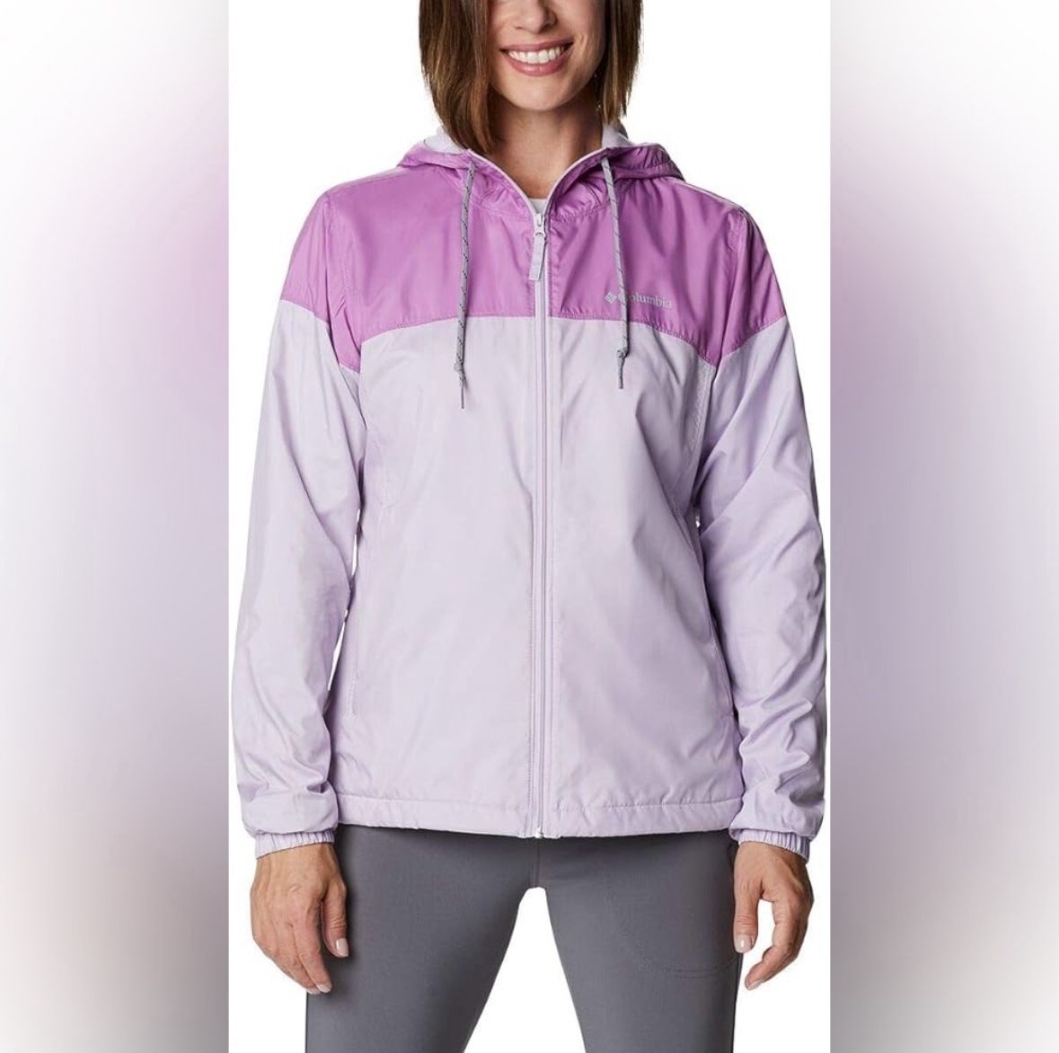 Columbia Lilac Flashforward Fleece NEW M Lined Windbreaker Zippered Pockets