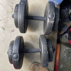 2 20 Lb Adjustable Dumbbells 