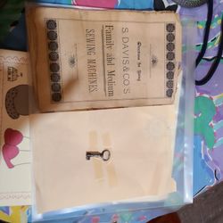 S Davis And Co Sewing Machine  Book And Key No Machine!