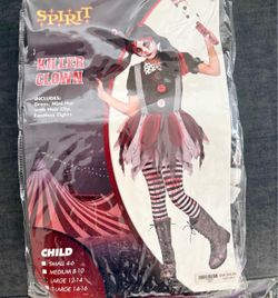 Killer clown costume size 10/12