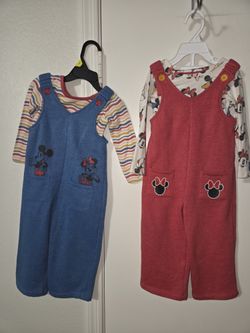 Twin Minnie Mouse Jumpsuits Bundle Size 2t