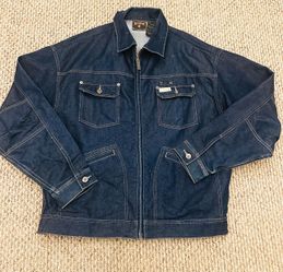 Rocawear Y2K Dark Blue Denim Jacket Full Zip Embroidered Men’s Large