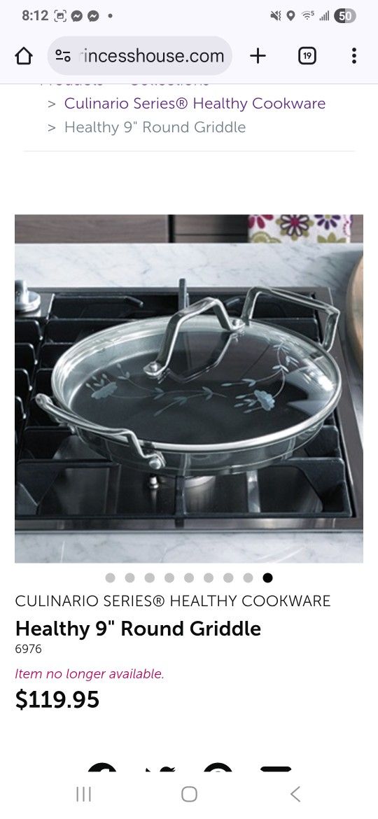 PRINCESS HOUSE...Round HEALTHY GRIDDLE .NEW OMIN BOX....$65.00