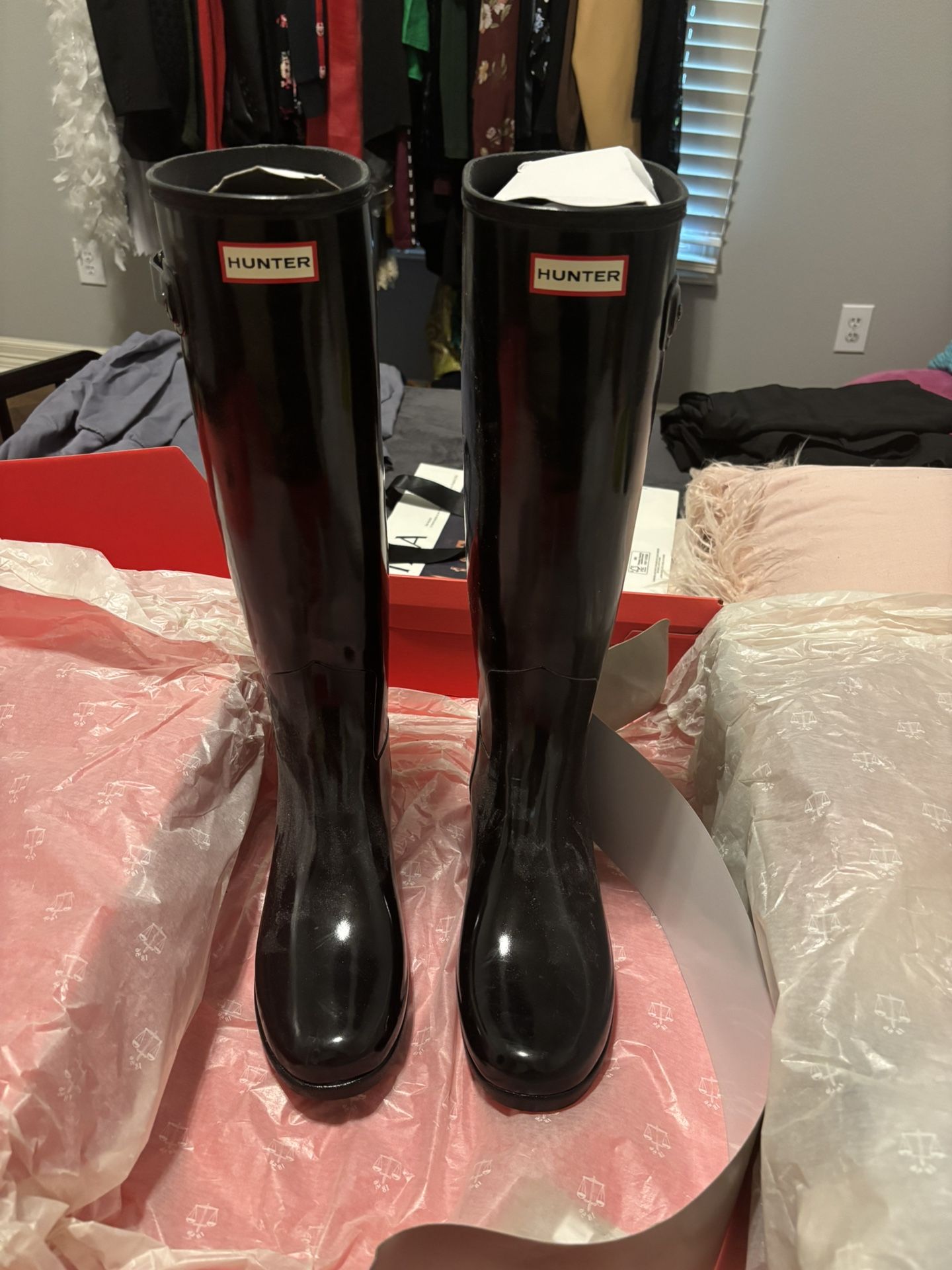 Hunter Black Rain Boots New