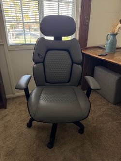 Gray Gaming Chair with Headrest