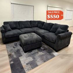 Brand New Sectional Sofa With Ottoman - In Box New