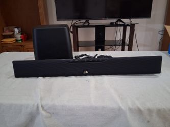 Polk Sound Bar with Sub Woofer. Asking for $150 or best offer. Motivated to sell.