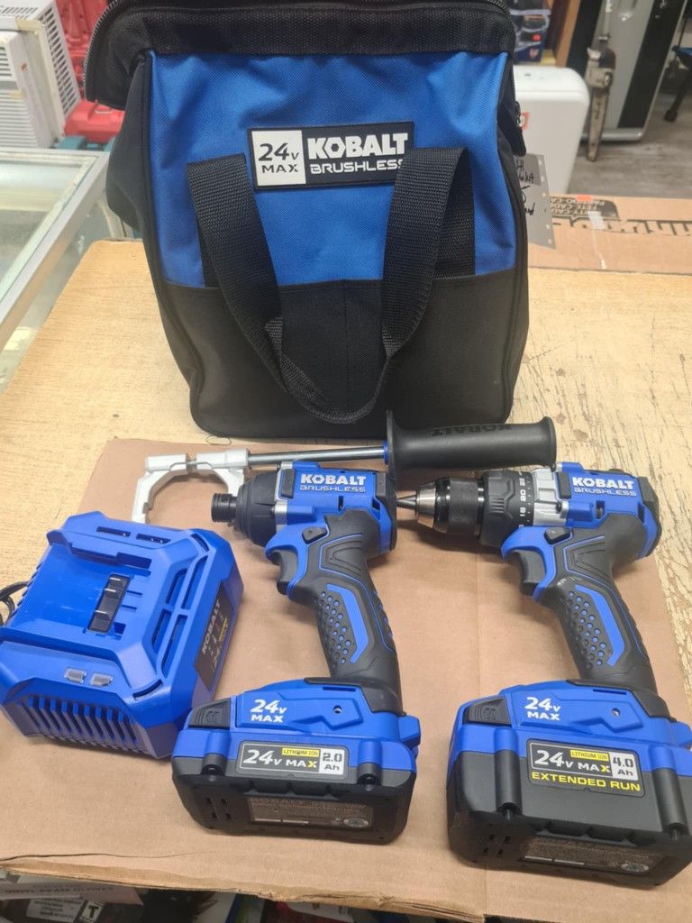 Kobalt 24-volt 2-Tool Brushless Power Tool Combo Kit with Soft Case (2-Batteries Included and Charger Included)