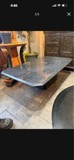 Vintage black marble coffee table 52 wide 29 deep 25 tall