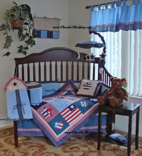 Americana/ American Flag Baby bedding 10 pc