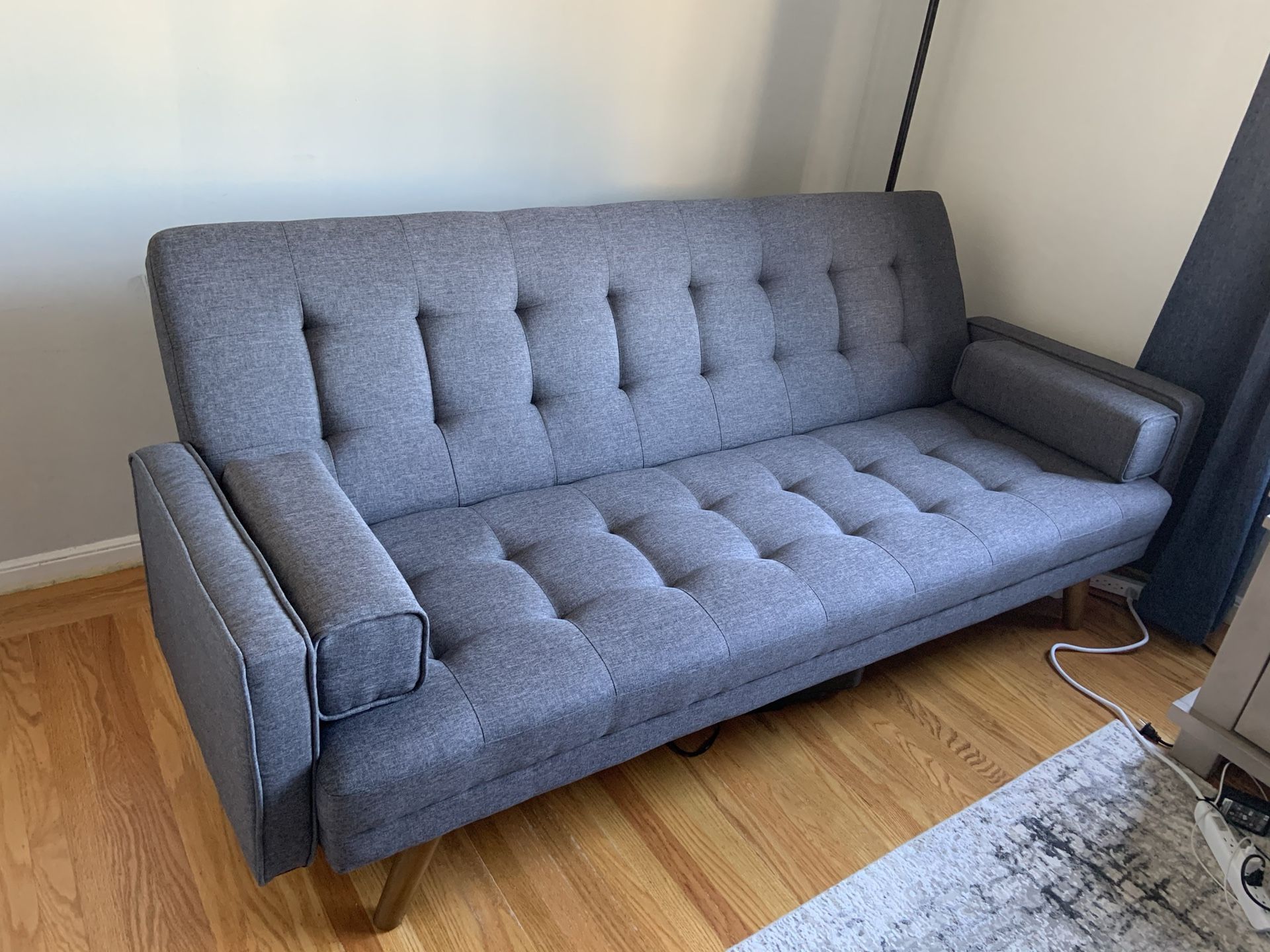 Hollywood Mid-Century Biscuit Tufted Click Futon by Langley Street
