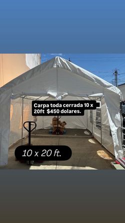 Carpa toda cerrada todo nuevo 10 x 20 ft.