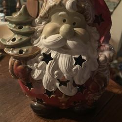 Vintage Kirkland Potters Garden Santa ClausTea Light  Holder 
