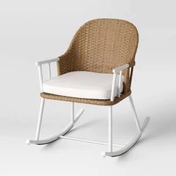 Windsor Steel and Wicker Outdoor Patio Chair, Rocking Chair White - Threshold™ .