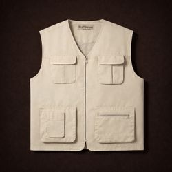 Ruff Hewn Cream Utility Vest – Men’s Size XL