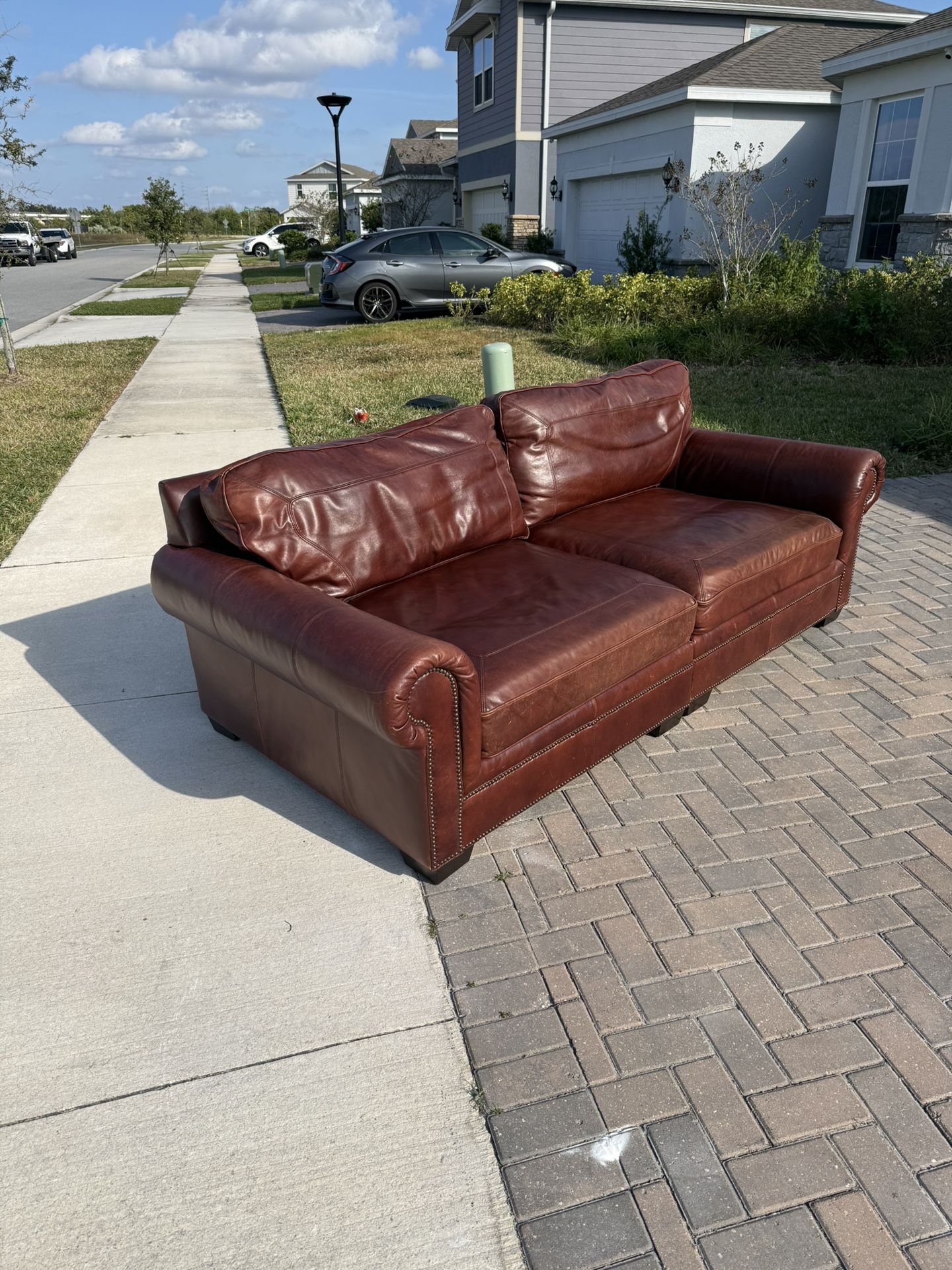 Free Delivery- Bernhardt Real leather Couch