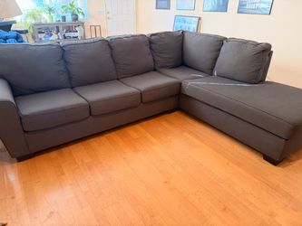 Gray Fabric Sectional Sofa with Chaise