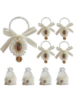 12pc -St Benedict Door Hanger Pocket Rosary, 4PCS with Organza Bags, Catholic Gifts, Saint Benedict/Saint Jude/Virgin Mary Medal, Protection Blessing 