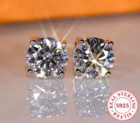Stud Earrings S925 White Gold 8MM