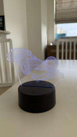 Racing Car Night Light, 3D LED Night Lamp for Boys - Racing Car Themed Bedroom Lamps, Optical Illusion Lamp 