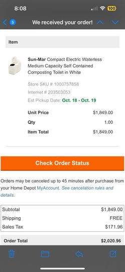 SunMar Composting Toilet