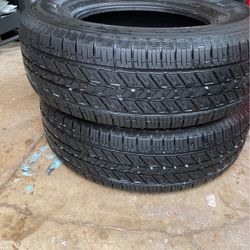 I have two tires in good condition they have about 80% left side number 245/70/16 passenger tire