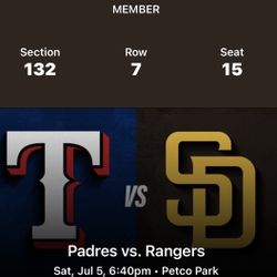7/5/25 (Sat) Padres Vs. Rangers