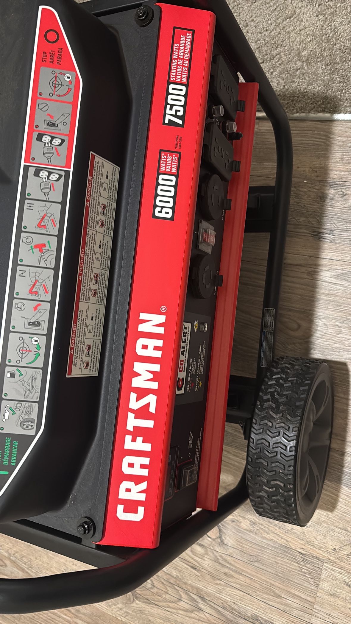 Craftsman Performance 7,500 / 6,000-Watt Single-Fuel Portable Generator