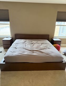 IKEA MALM King Bed Frame – Modern Platform – Dark Brown