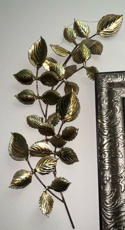 Vintage metal leaf wall sculpture