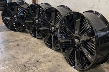 24” Cadillac IQ Ev gloss black wheels rims