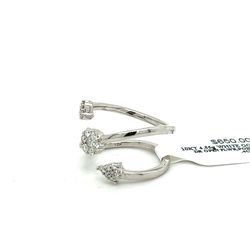 10kt White Gold Diamond Ring Open Flower .4ctw Size 7 4.55grams 165041 18 