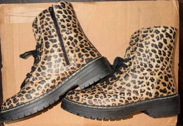 Glitter Cheetah Combat Boots