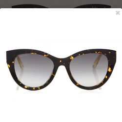 Jimmy Choo - Chana - Havana Acetate Cat-Eye Sunglasses with Rose Gold Chain Metal Detailing