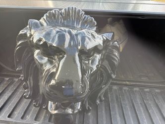 Vintage Cast Aluminum Lion Face Wall Hanging (19" x 21")
