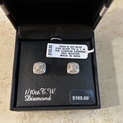 Genuine Diamond Earrings 1/10 ct. T. W.  Sterling Silver From Kohl’s 