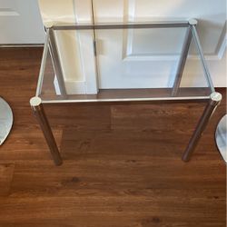 Metal and Glass end Table, Measured 19x27, Height 20”