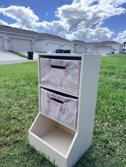 Fabric Storage Organizer with 2 Drawers (Unicorn Print)