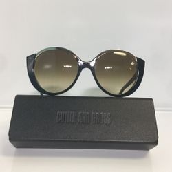 New Cutler and Gross 1202 B. Black Round Metal/plastic Sunglasses